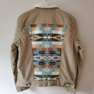 Custom Beige Corduroy Sherpa Jacket